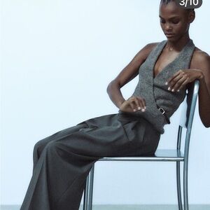 NWT Zara Belted Knit Halter Top